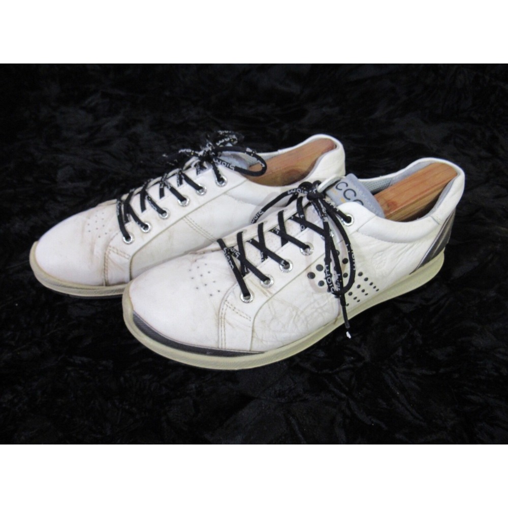 Ecco Yak Natural Motion White Leather Golf Shoes Spikeless Men's Size 45/11 US M